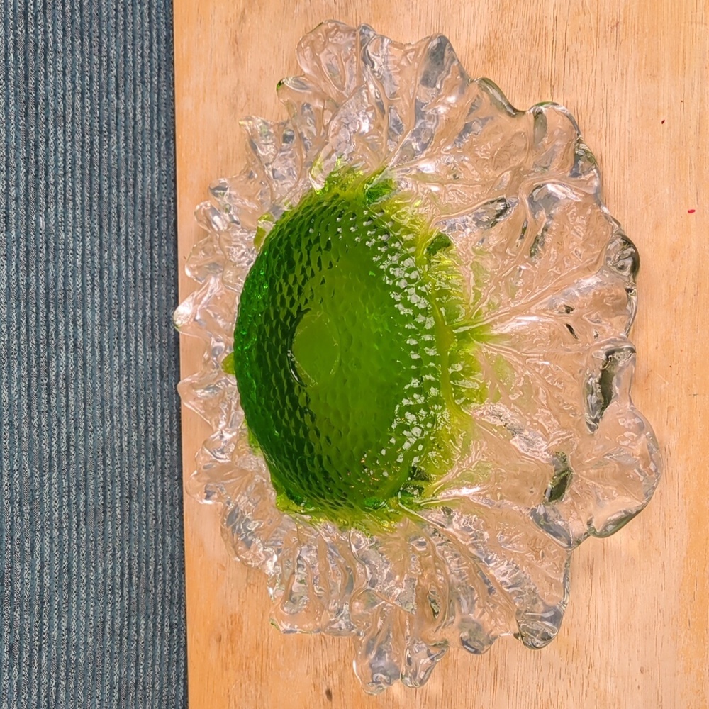 Humppila Finnish Glass Platter Signed, Designer Pertti Santalahti Vintage 1970s - Picture 6 of 12